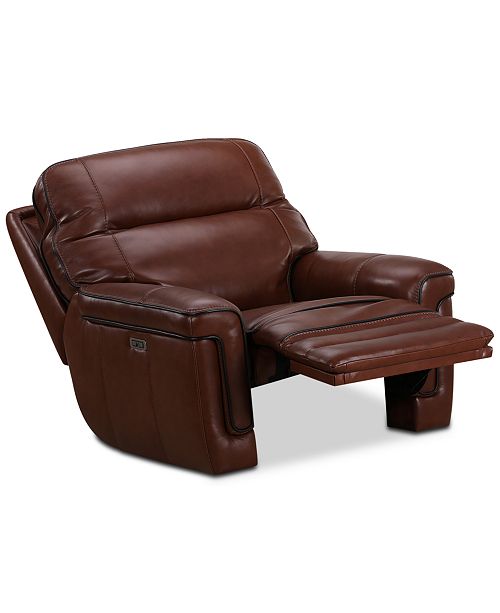 Furniture Closeout Myars Leather Power Motion Glider Recliner With Power Headrest And Usb Power Outlet Created For Macy S Reviews Recliners Furniture Macy S