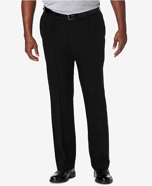 Haggar Men S Big Tall Cool 18 Pro Classic Fit Expandable Waist Pleated Stretch Dress Pants Reviews Pants Men Macy S