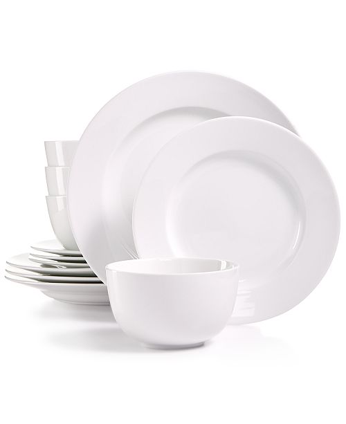 Martha Stewart Collection Whiteware 12 Pc Dinnerware Set Service For 4 Created For Macy S Reviews Dinnerware Dining Macy S