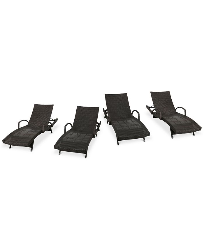 Noble House Hayden Outdoor Chaise Lounge Set Of 4 Reviews Furniture Macy S