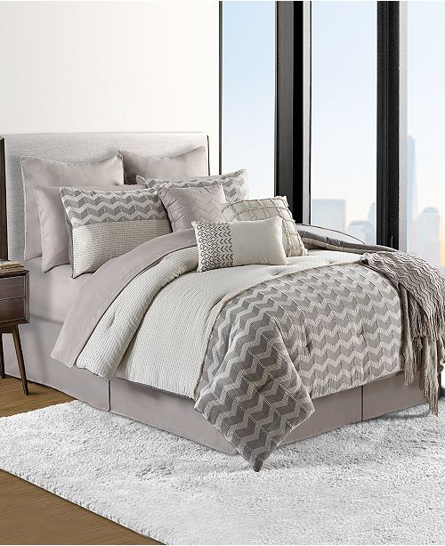 Sunham Finn Cotton 14 Pc California King Comforter Set Reviews Bed In A Bag Bed Bath Macy S