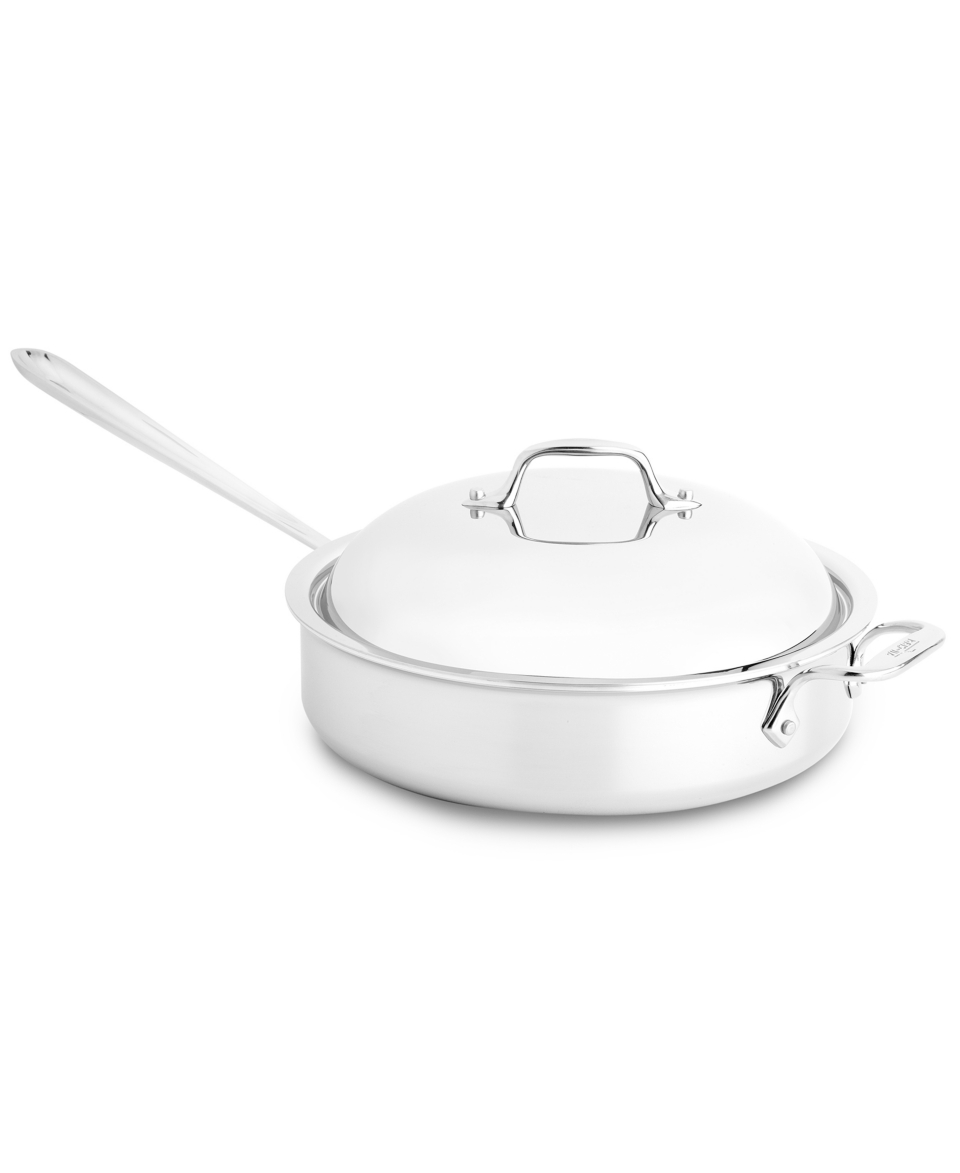 All Clad Stainless Steel Covered Saute Pan, 4 Qt. with Domed Lid