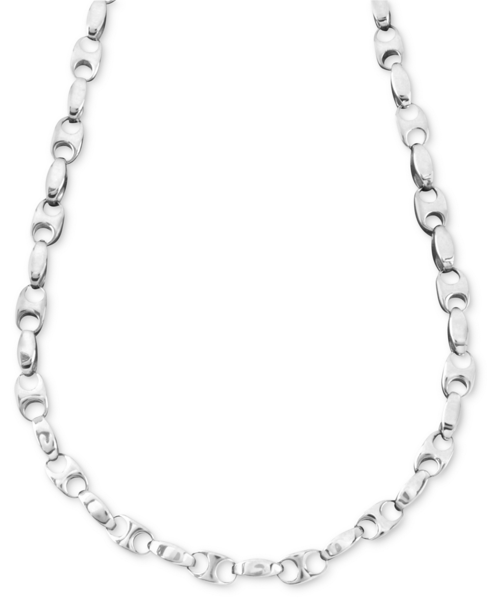 Mens Stainless Steel Necklace, 24 Round Link   Necklaces   Jewelry