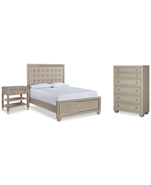 Furniture Kelly Ripa Kendall Bedroom Furniture 3 Pc Set Queen Bed Chest Nightstand Created For Macy S Reviews Furniture Macy S