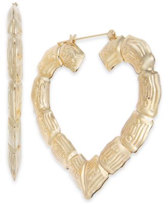 large gold bamboo hoop earrings