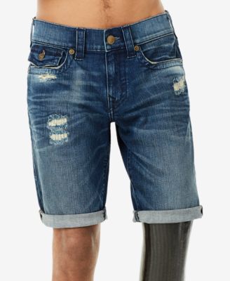 True Religion Men's Ripped Denim Shorts 