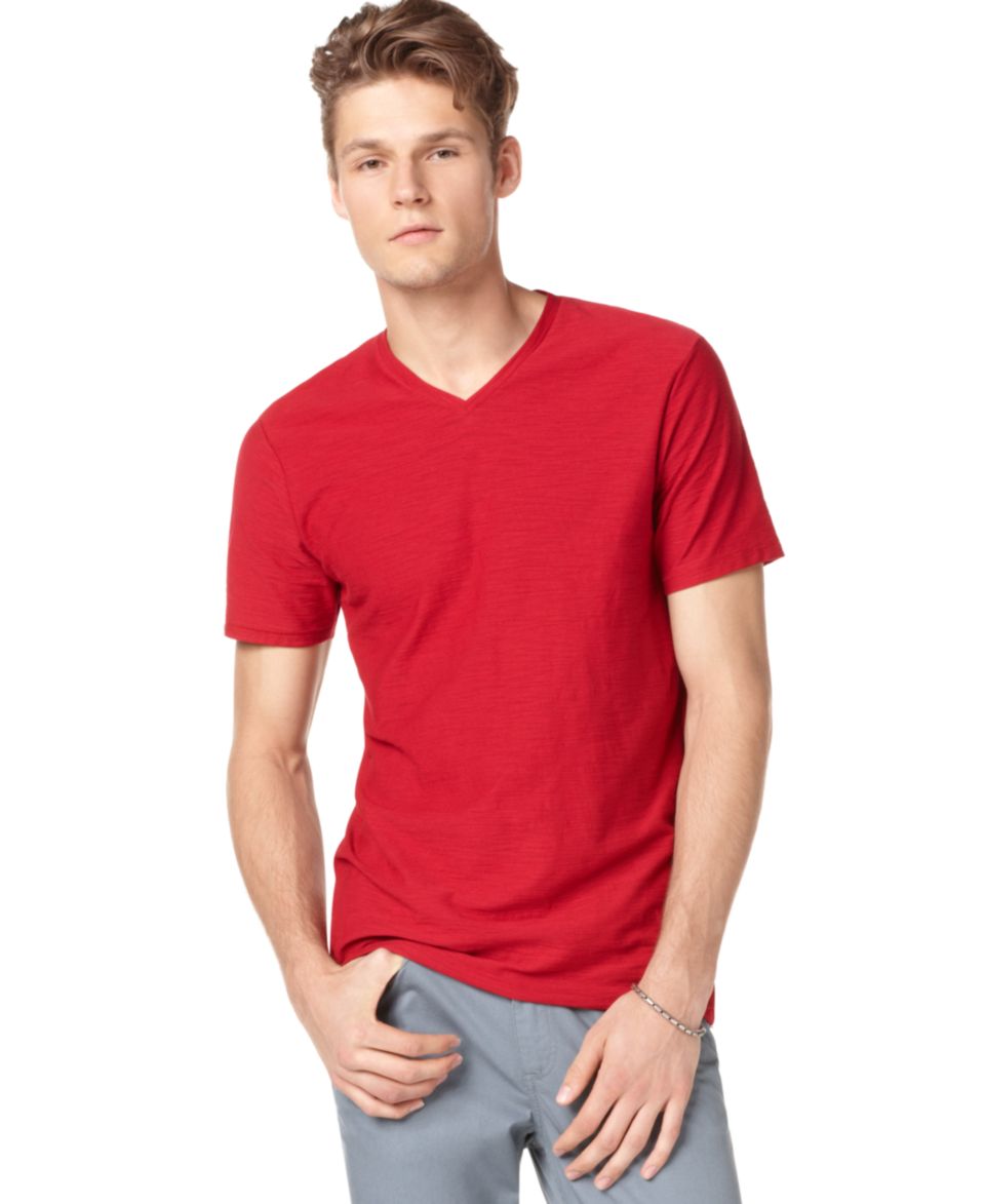 Kenneth Cole Reaction T Shirt, Slub V Neck Tee Shirt