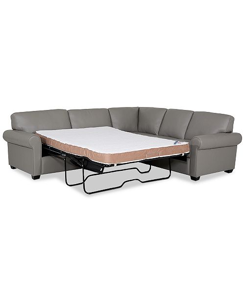 Furniture Orid 2 Pc Leather L Shaped Full Sleeper Sectional Sofa Created For Macy S Reviews Furniture Macy S