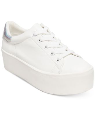 white platform lace up sneakers