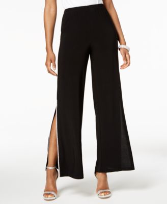 wide leg pants with slits