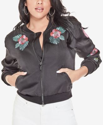 guess satin bomber jacket