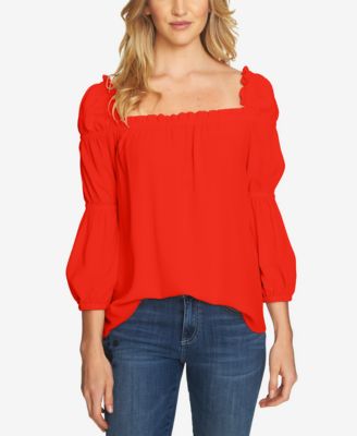 ruffle square neck top