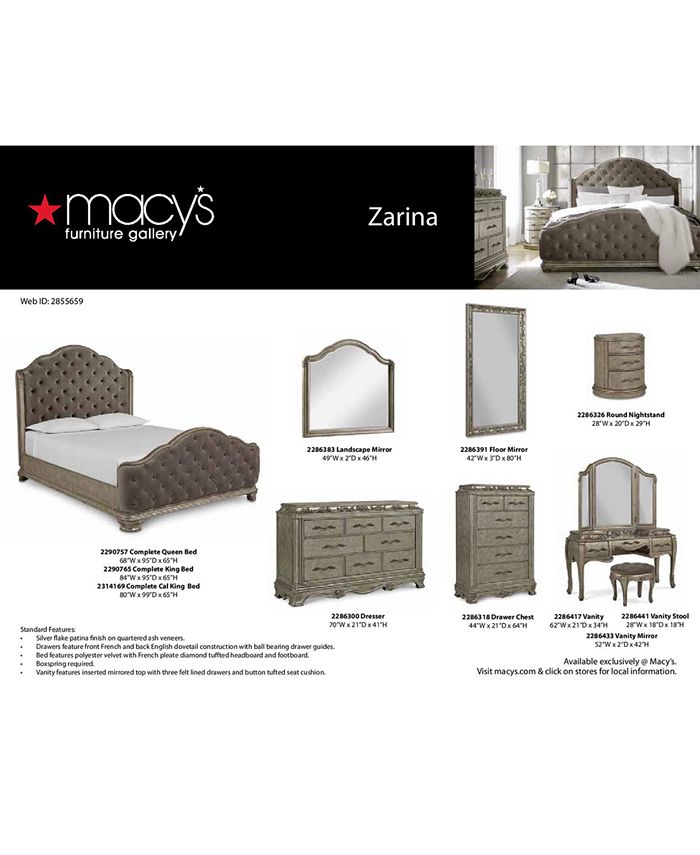 Furniture Zarina Bedroom Furniture Collection & Reviews - Furniture ...
