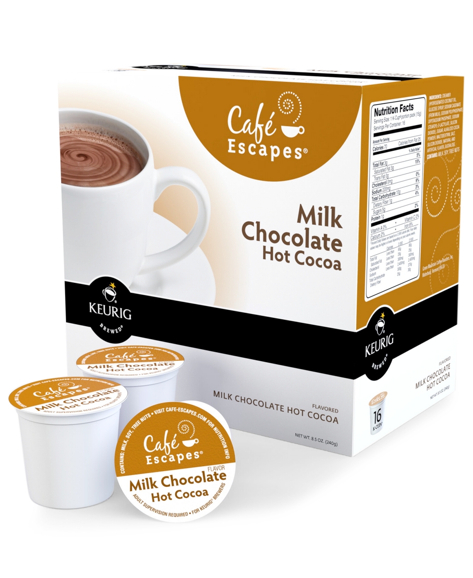 Keurig 0801 K Cup Portion Packs, Café Escapes Milk Chocolate Hot 