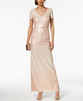 adrianna papell ombre sequin gown