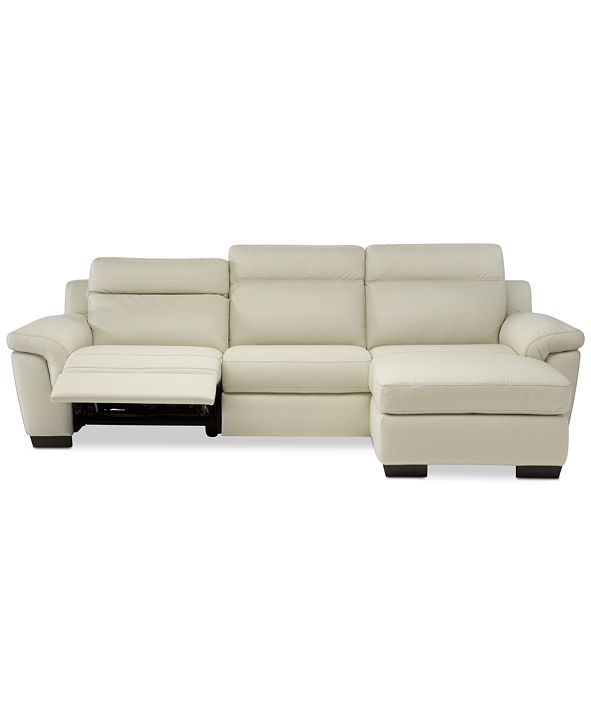 Furniture Julius II 3Pc. Leather Sectional Sofa With 1 Power Recliner