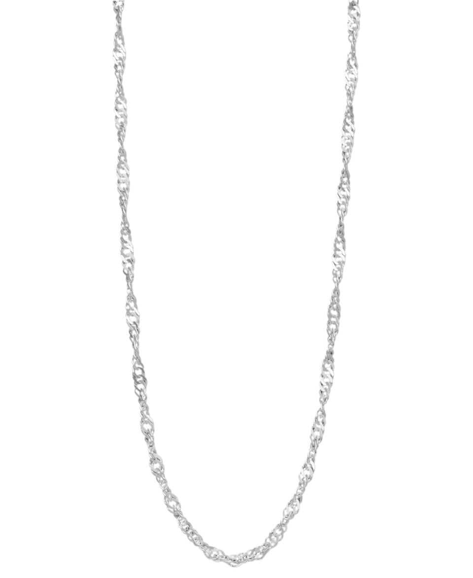 Bernini Sterling Silver Necklace, 20 Popcorn Link Chain  