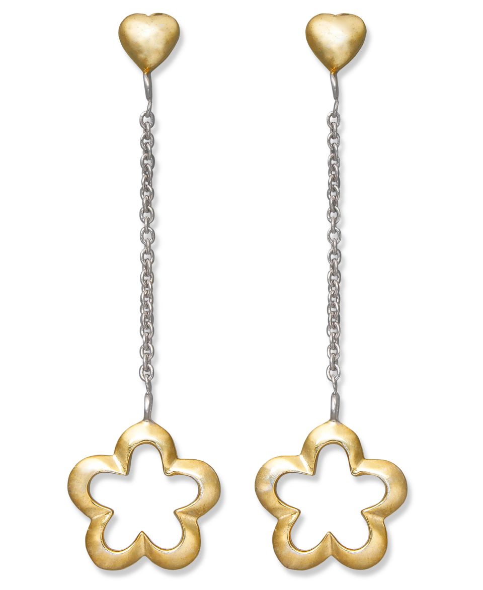 Giani Bernini 24k Gold Over Sterling Silver Earrings, Flower and Heart