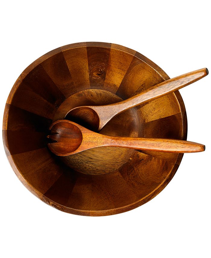 The Cellar Acacia Wood 3 Piece Salad Set Created for Macy #39 s Reviews