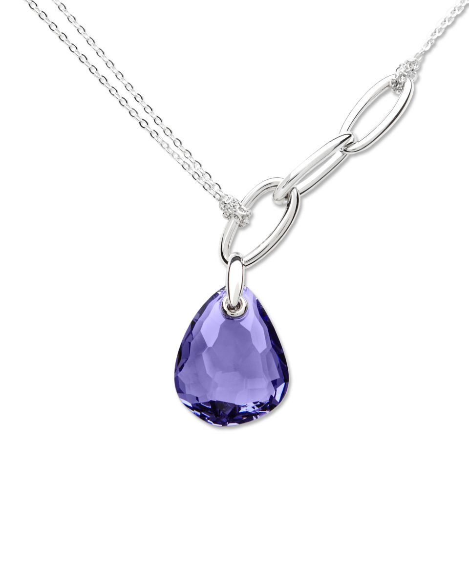 Swarovski Necklace, Oceanic Tanzanite and Crystal Heart Pendant