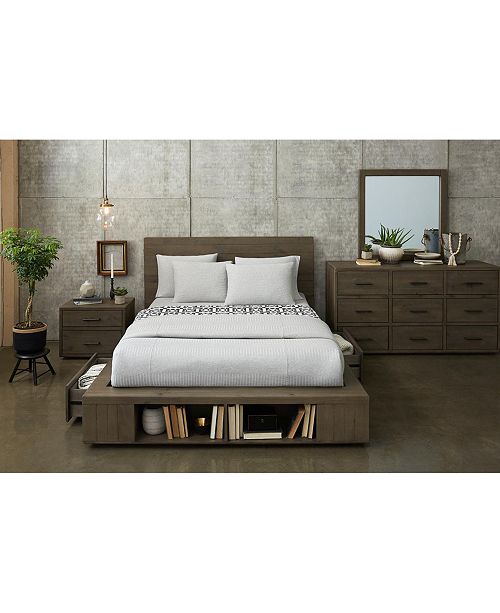 Furniture Brandon Storage Platform Bedroom Furniture 3 Pc Set Queen Bed Dresser Nightstand Created For Macy S Reviews Furniture Macy S