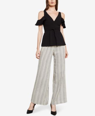 bcbg cold shoulder peplum top