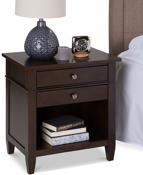 Simpli Home Thompson Bedroom Side Table & Reviews - Furniture - Macy&#39;s