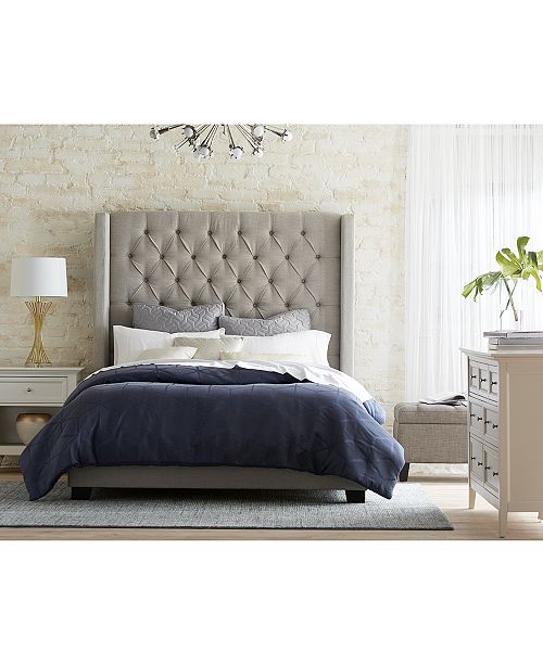 Furniture Monroe Upholstered Bedroom Furniture 3 Pc Set Queen Bed Nightstand Dresser Created For Macy S Reviews Furniture Macy S