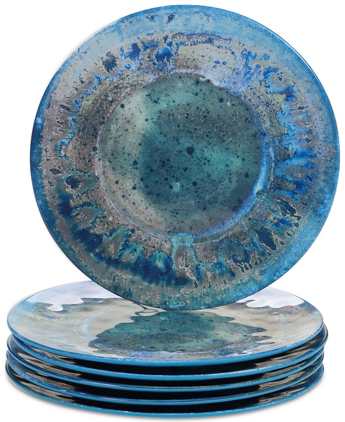 Certified International Radiance Teal Melamine Dinner Plates, Set of 6 & Reviews Dinnerware