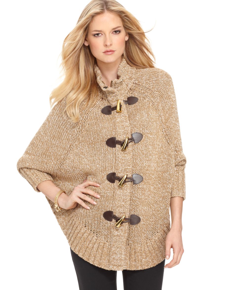 MICHAEL Michael Kors Sweater, Toggle Closure Cape Cardigan