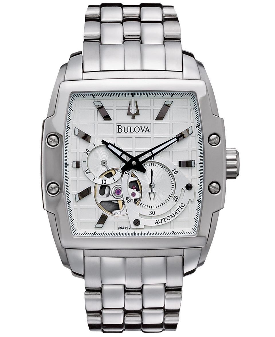 Bulova Watch, Mens Automatic Stainless Steel Bracelet 41mm 96A122
