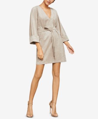 bcbg faux suede mini dress