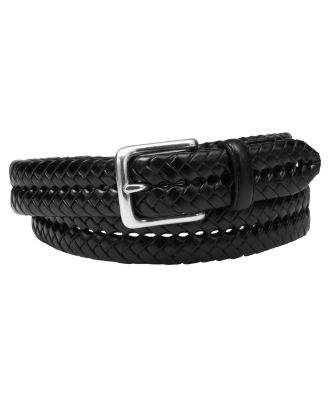 fossil braided leather belt