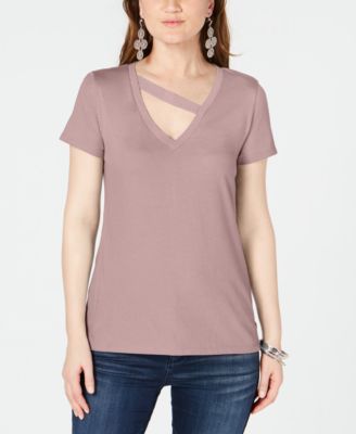 cutout v neck t shirt