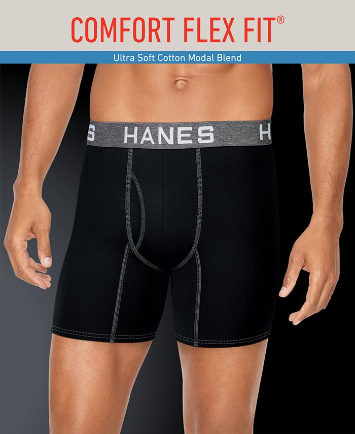 Hanes Men's 4Pk. Platinum Comfort Flex Fit® LongLine Boxer Briefs
