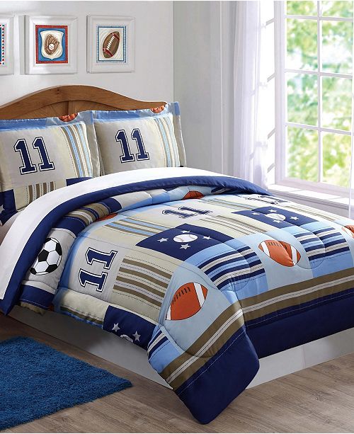 My World Denim And Khaki Sports Twin Comforter Set Reviews Home Macy S