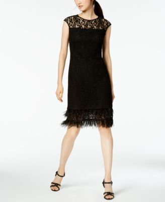calvin klein feather dress