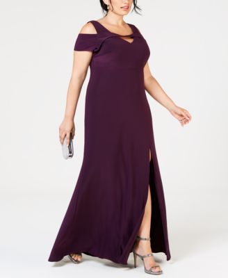 cold shoulder keyhole gown