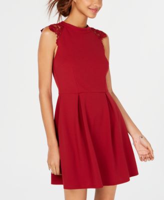 macys red lace dress
