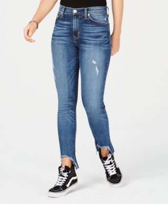 asymmetrical hem jeans
