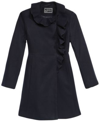 rothschild ruffle trim coat