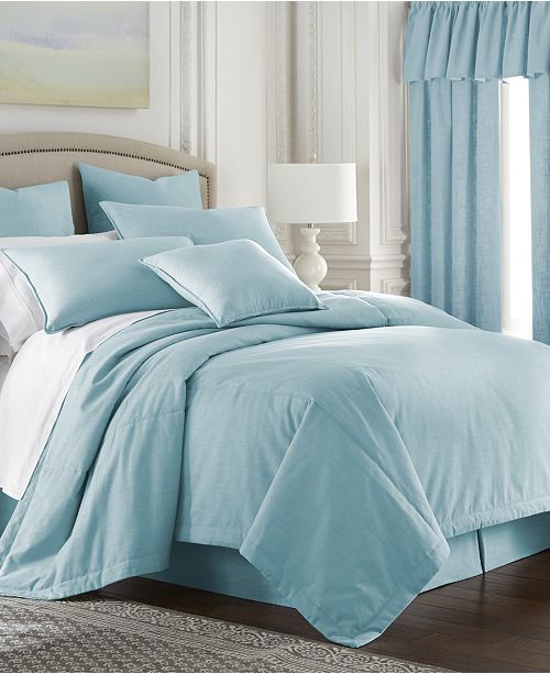 Colcha Linens Cambric Aqua Comforter Queen Reviews Comforters Fashion Bed Bath Macy S