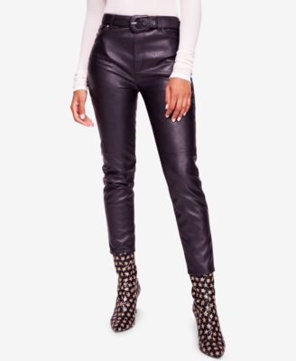 faux leather pants with belt loops