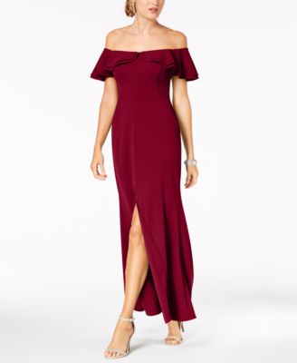 nightway off the shoulder gown