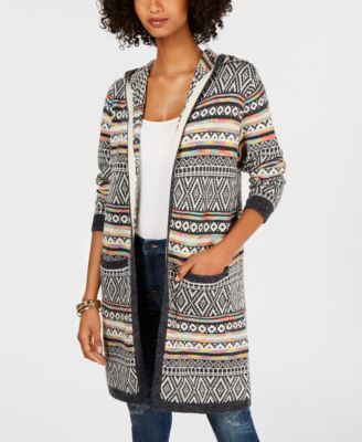 hooded duster cardigan