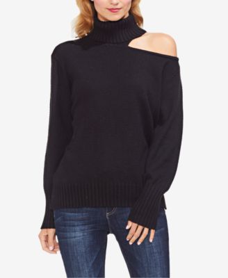 cold shoulder turtleneck sweater