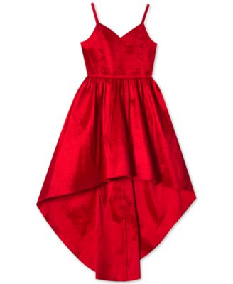 macy's red high low dress