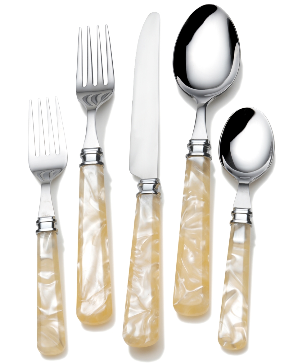 Mikasa Flatware 18/10, Acrylic Ivory 20 Piece Set   Flatware