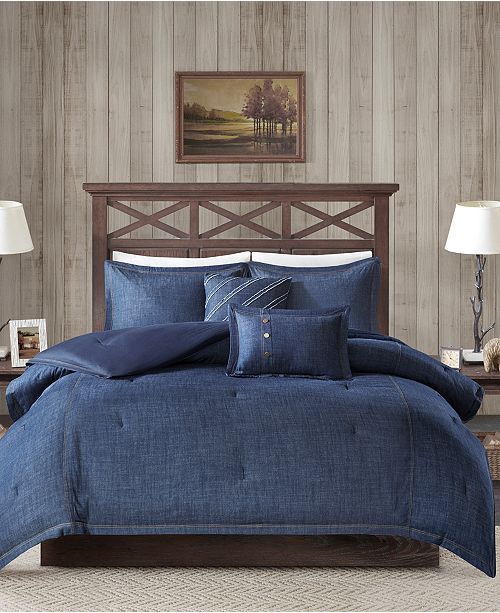 Woolrich Perry 5 Pc Queen Denim Comforter Set Reviews Bed In A Bag Bed Bath Macy S