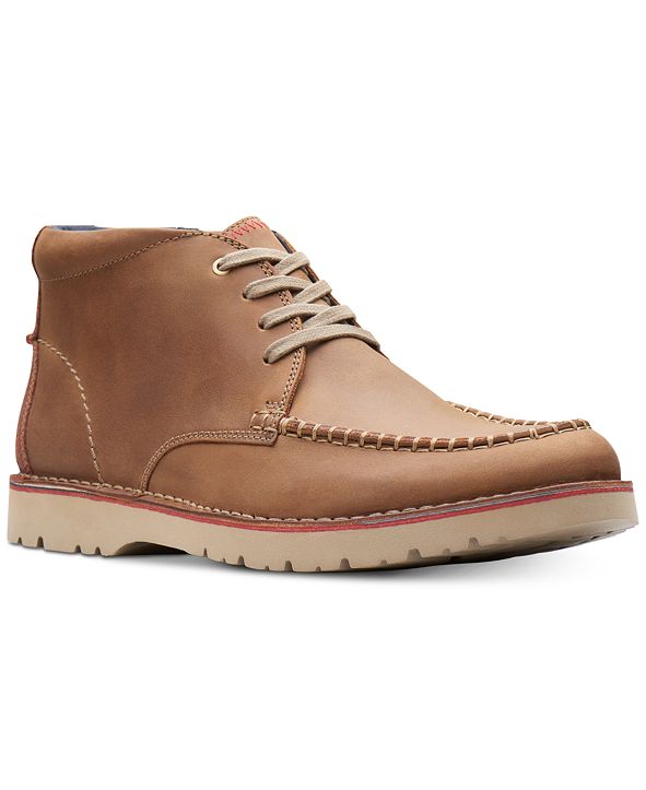 Clarks Men's Vargo Apron-Toe Leather Chukka Boots, Created for Macy's ...